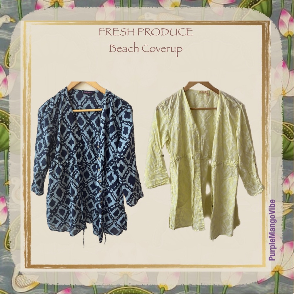 FRESH PRODUCE | Buyers Choice (Blue/Yellow) Ikat Beach Coverup | Free Size M/L